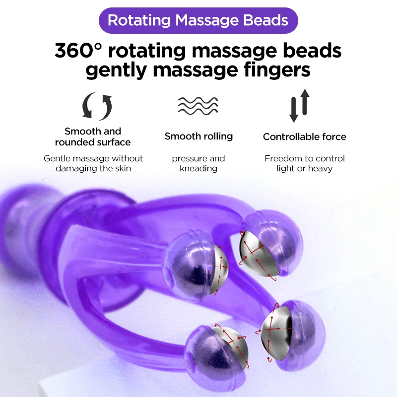 Creative 360 Degree Rolling Massager Relieve Fatigue Massage Fingers Acupoint Massage Steel Ball Massage Finger Massager