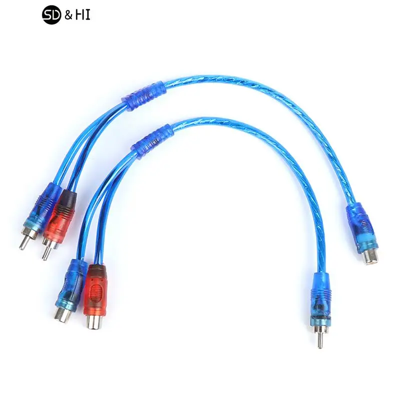 1Pc RCA Male To Female Splitter Stereo Audio Y Adapter Cable Wire Connector Double Lotus Head Short Line