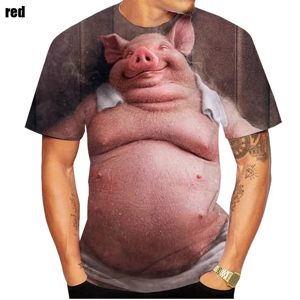 3D Printing Men T-shirt Pig Large Summer Leisure T shirt Top Women and children Funny T-shirt Men\'s T-Shirt Street Casual Top