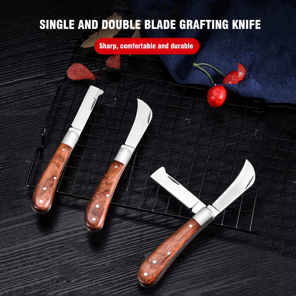 

Garden and Horticulture Grafting Knife Sprout Grafting Device Double Fold Cutting Tool Stainless Steel 3Cr13 Grafting Knife