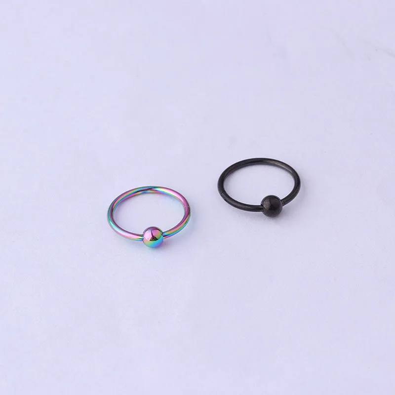 1pcs 16g x 6/8/10/12mm Stainless Steel Ball Hinged Segment Clicker Hoop Septum Ring Nose Earring Body Piercing Jewelry