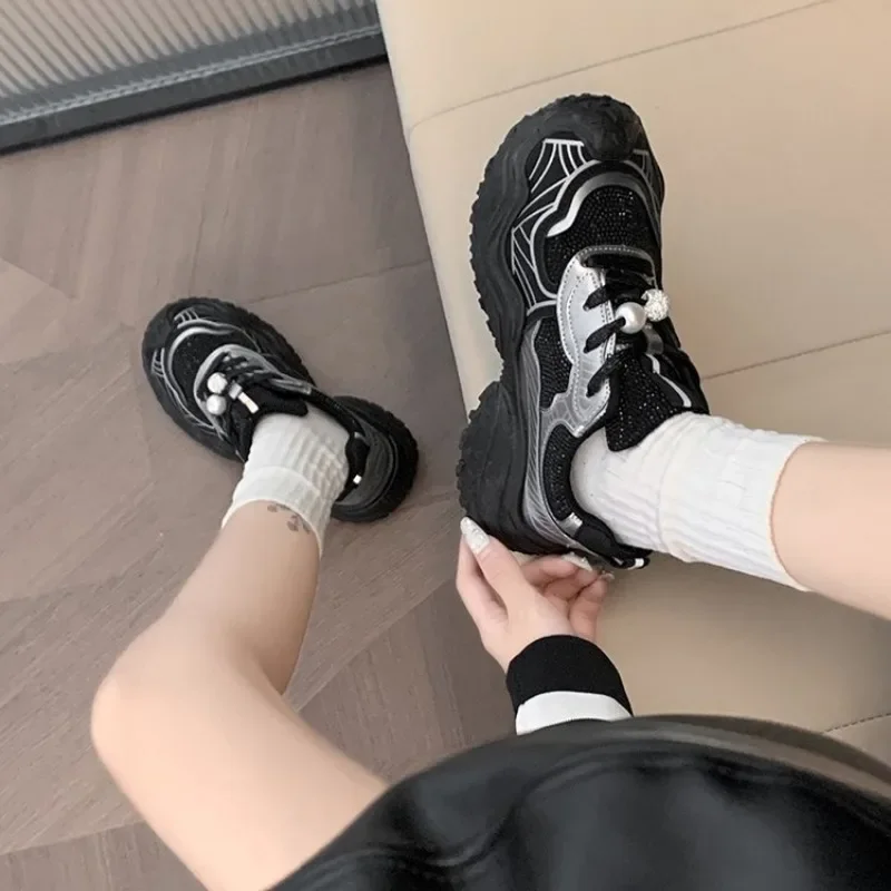 Womens Sneakers Fashion Designer Casual Buckle Strap Fabric Solid Rubber Low Leisure Flock Black Shoes Women Zapatos De Mujer