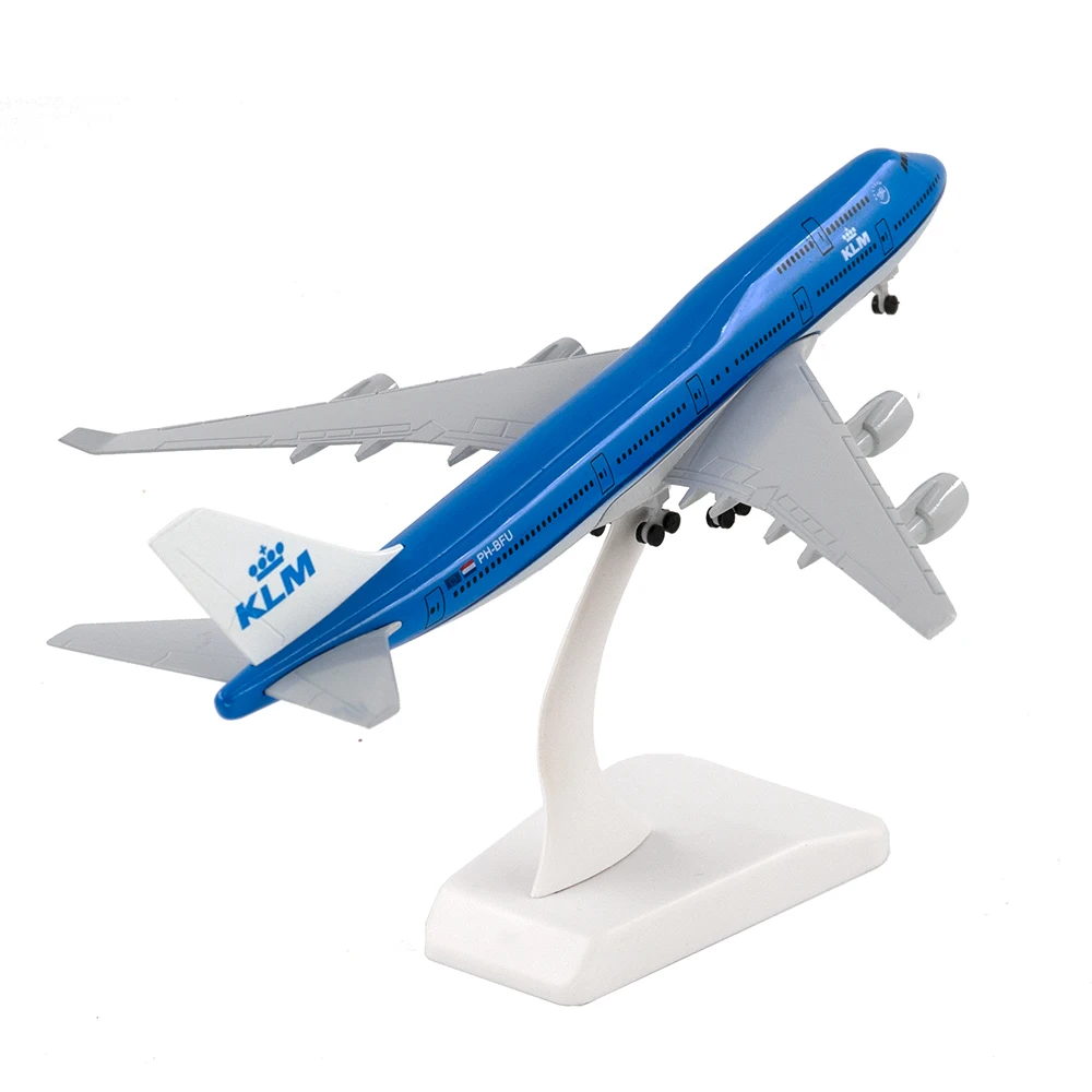 20cm Aircraft KLM Royal Dutch Airlines Boeing 747 with Landing Gear B747 Alloy Plane Model Toy Children Kids Gift for Collection