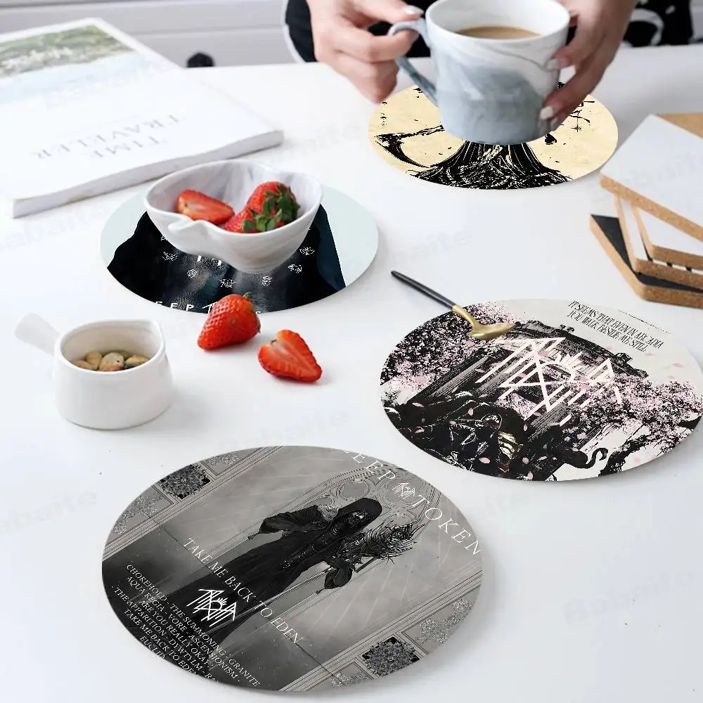 

S-Sleep T-Token Popular Band Coaster Wooden Drink Tray Suitable For Restaurants And Coffee Shops Easy To Wash And Clean