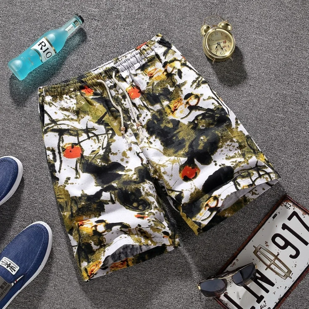 Heren Shorts Casual Shorts Mannen Trekkoord Gedrukt Mannelijke 2019 Streetwear Zomer Mode Mannen Shorts Katoen Strand