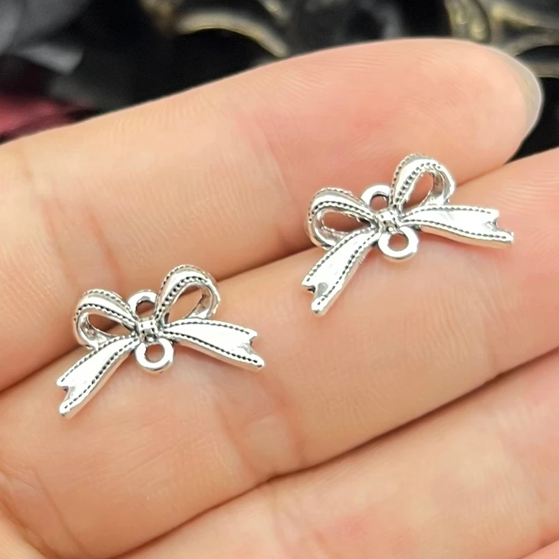 15pcs Bowknot Connector Necklace Earrings Connectors Charms Pendant Designer Charms Fit Jewelry Making DIY Jewelry Findings