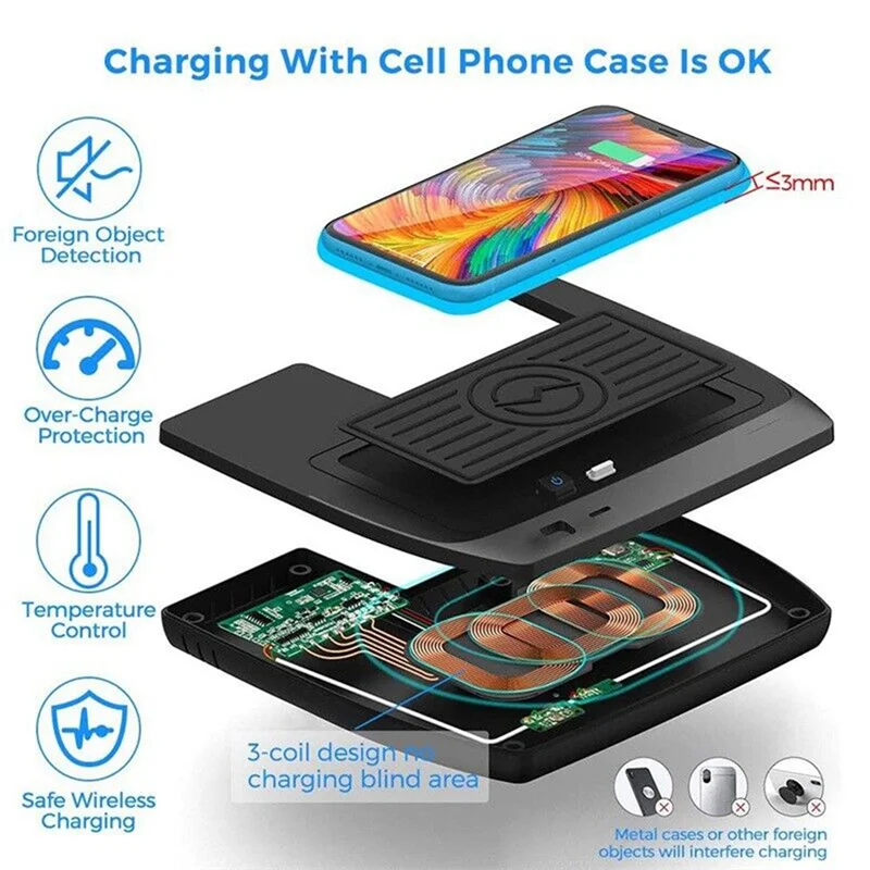 

AEA7-For 2016 2017 2018 2019 2020 2021 Honda 10Th Generation Civic Car Charger Wireless Car Charging Pad With USB Port Car Parts