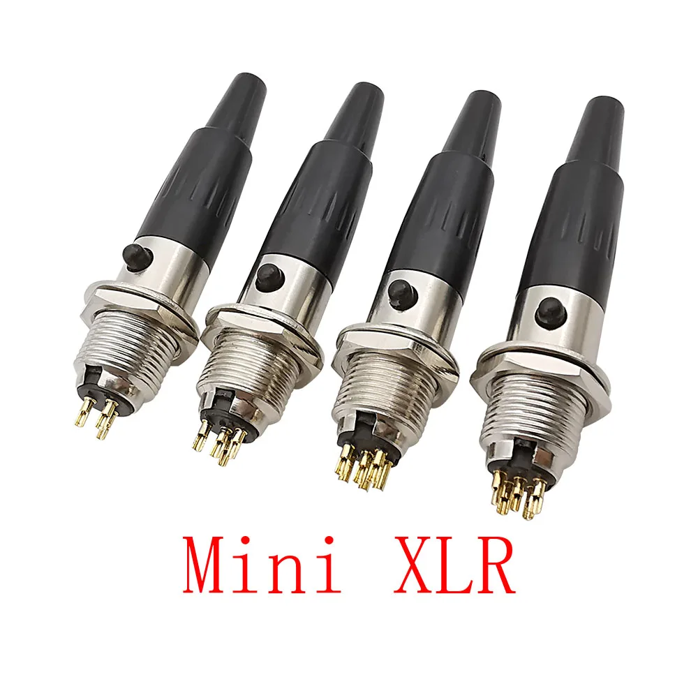 1 para Mini XLR Adapter mikrofonu lotnictwa 3 4 5 6 Pin Mini gniazdo XLR kobieta mężczyzna wtyk mocowanie panelu obudowy złącze Audio do mikrofonu