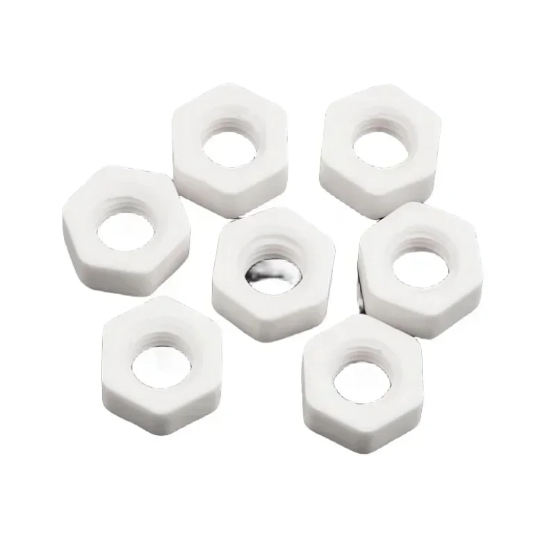 5pcs Alumina Ceramic Hex Nut M2-M16 High Temp Corrosion Resistant Thermal Insulation 4
