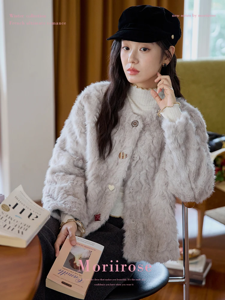 

Женское зимнее винтажное свободное пальто Moriirose с круглым вырезом, цветное, из полиэстера, с длинными рукавами, стандартный крой