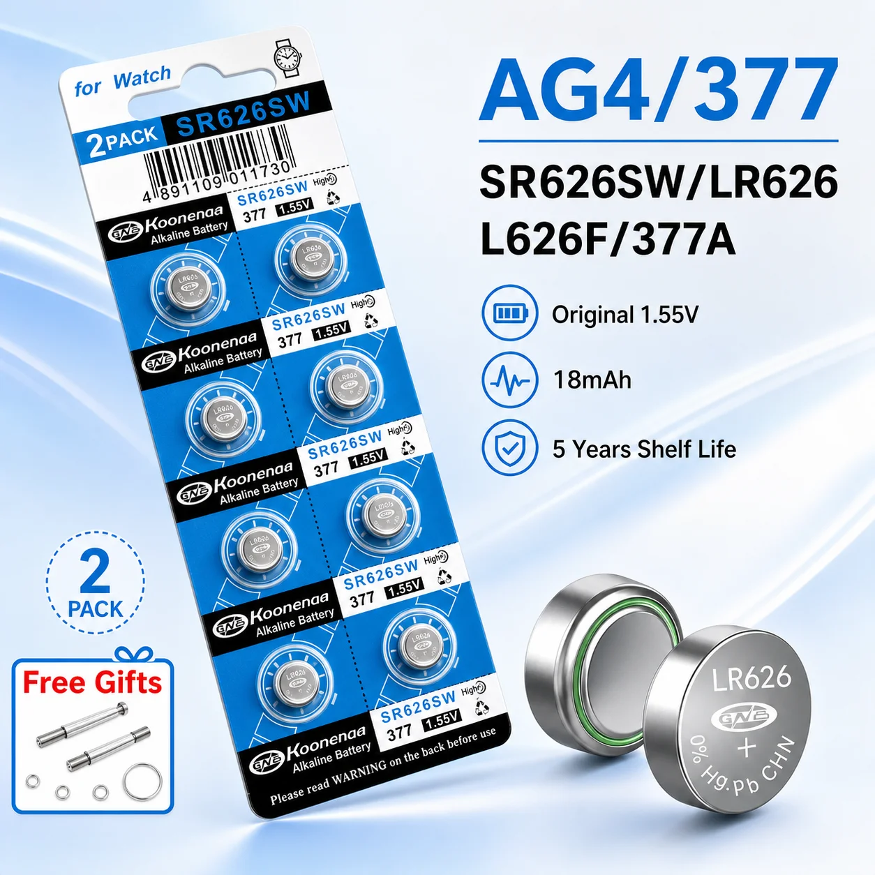 SR626SW AG4 LR626 377A V377 1.5V Button Cell Battery 5-50Pcs Replacement for Watch Toy Mini Flashlight Alkaline