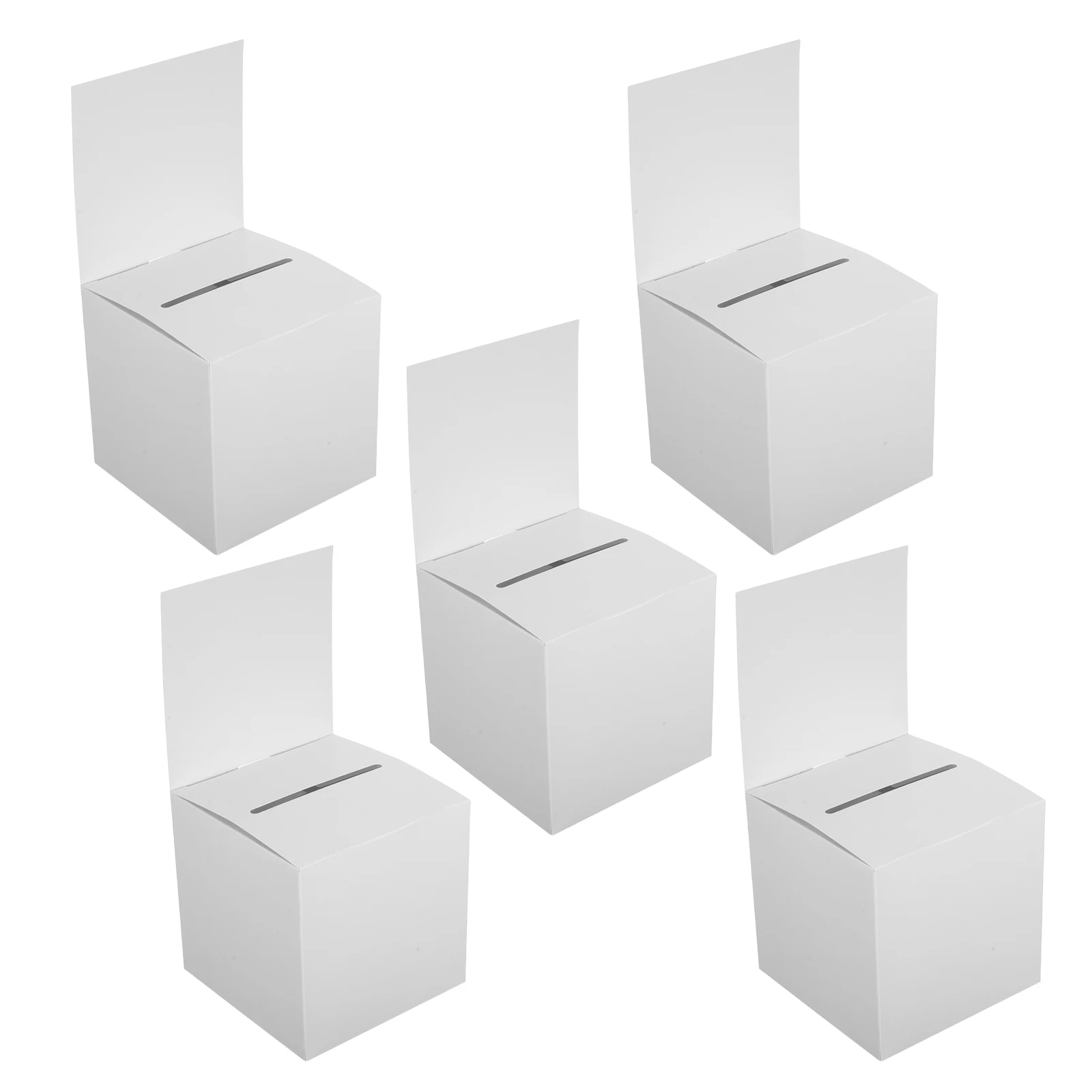 5 Stuks Witte Kaart Verzameldoos Opvouwbare Suggestie Donatie Stembus voor Kantoor School Vergaderruimte Gebruik Donatie Dozen