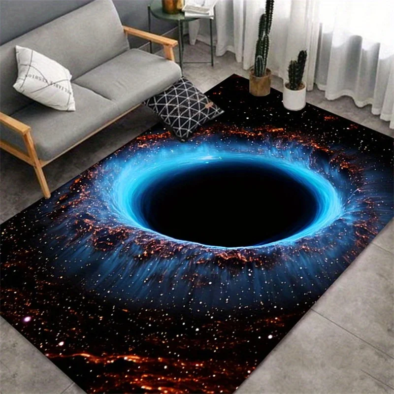 Cosmic Black Hole Carpet Floor Non-Slip Waterproof Eco-Friendly Polyester Rug for Living Room Bedroom Kitchen Outdoor Decor Mat