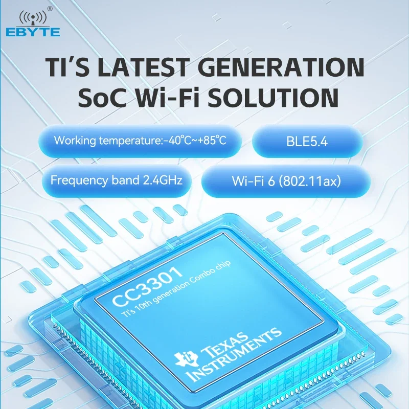 TI CC3301 Bluetooth Module WiFi6 BLE5.4 Low Power Consumption EBYTE E103-W13(3301) 2.4GHz 20dBm Dual Mode Module WPA2 WPA3