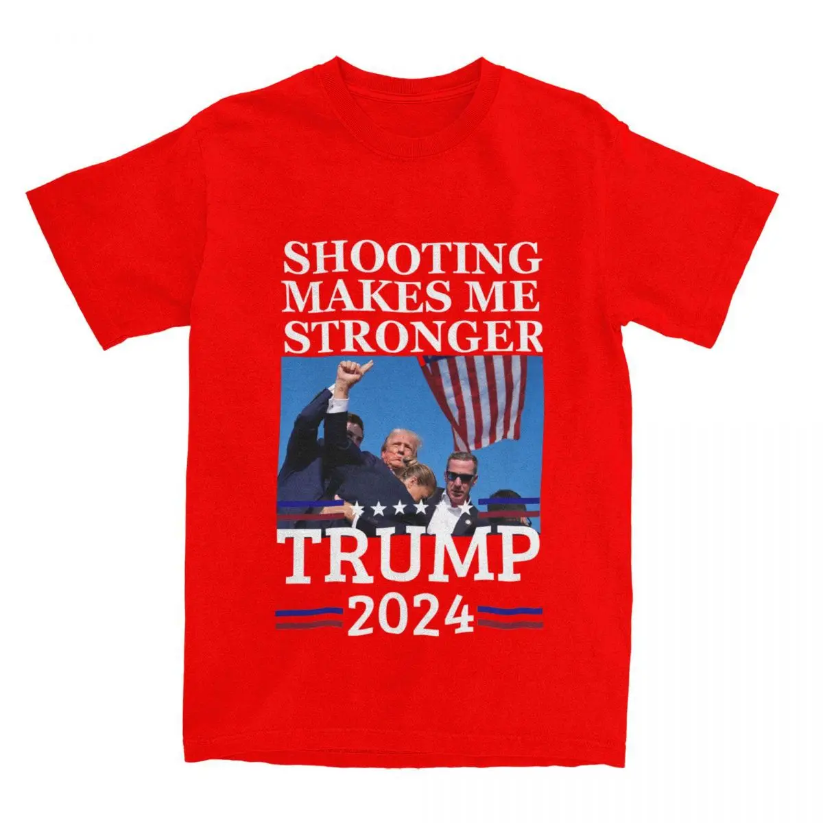 Donald Trump 2024 T shirt Shoot Makes Me Stronger Hippie T shirt Short Sleeved Street T