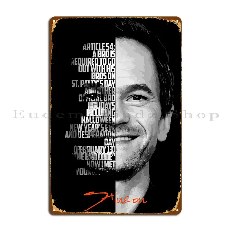 Barney Stinson Metallschild, Wandbild, Club, Kneipe, personalisiertes Blechschild, Poster