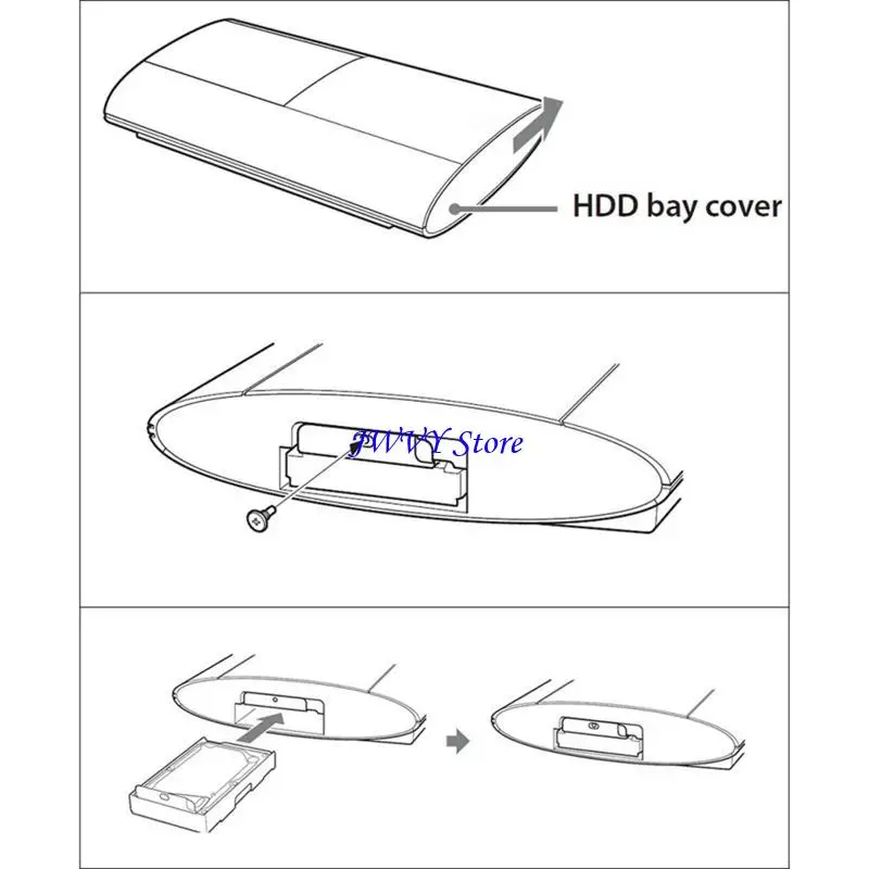 Kompartemen Dasar Tempat Hard Drive Pengganti 573A untuk Konsol Game 4000