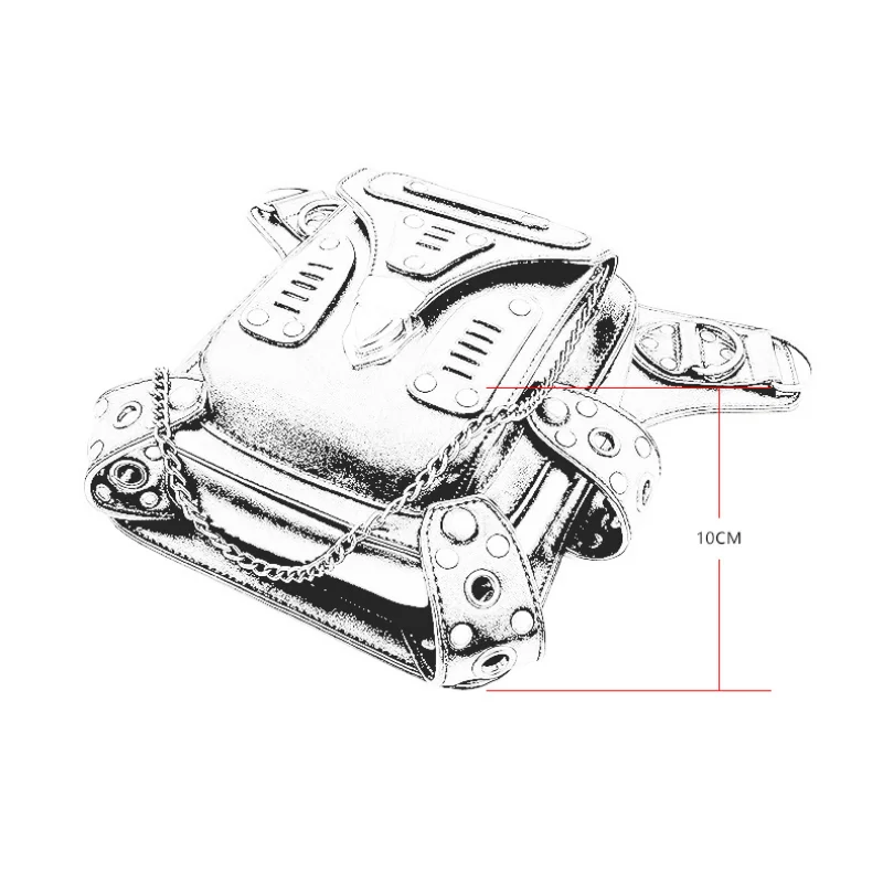 Винтажная Байкерская сумка Chikage в стиле стимпанк, женская сумка на одно плечо, многофункциональная сумка через плечо Y2K, забавная сумка в стиле панк