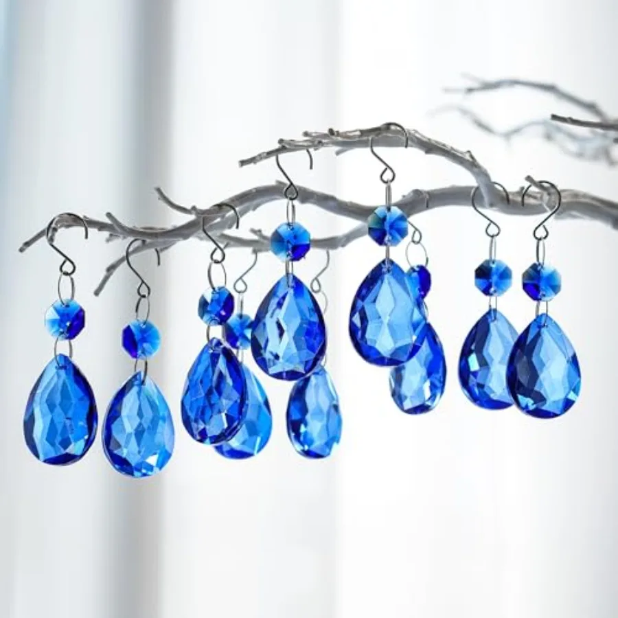 3Inch Crystal Suncatcher Bauhinia Prisms Pendants 10Pcs Chandelier Crystals Replacement Hanging Sun Catcher Beads for DIY Arts