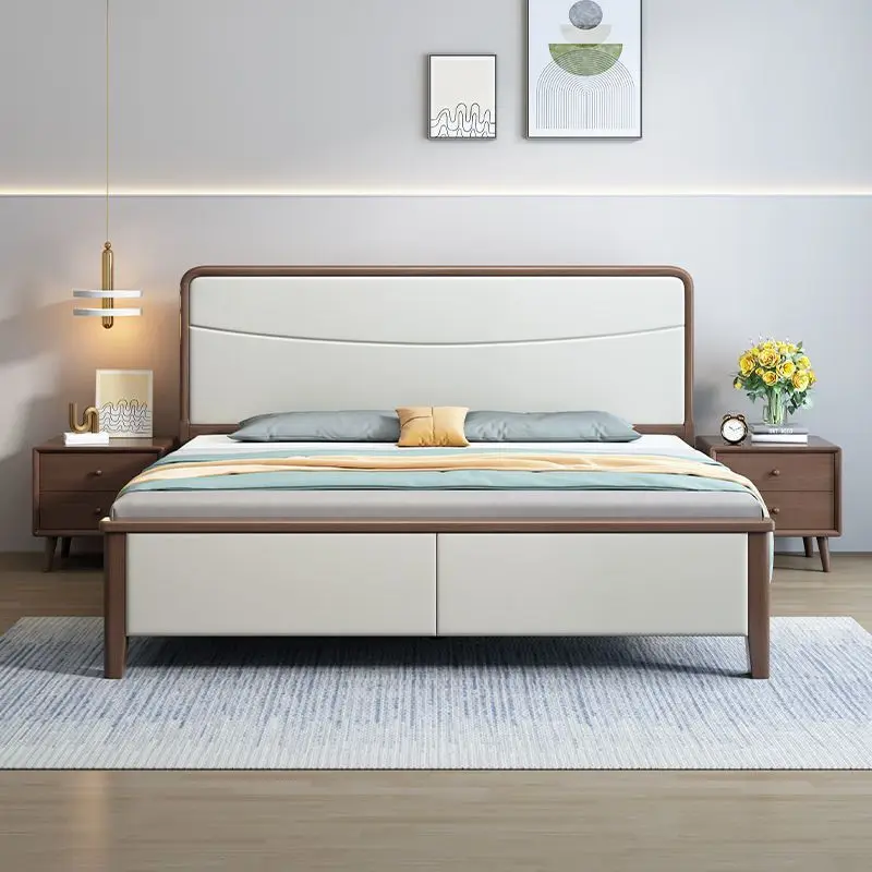 

Solid wood 1.8 master bedroom double 1.5m home storage bed