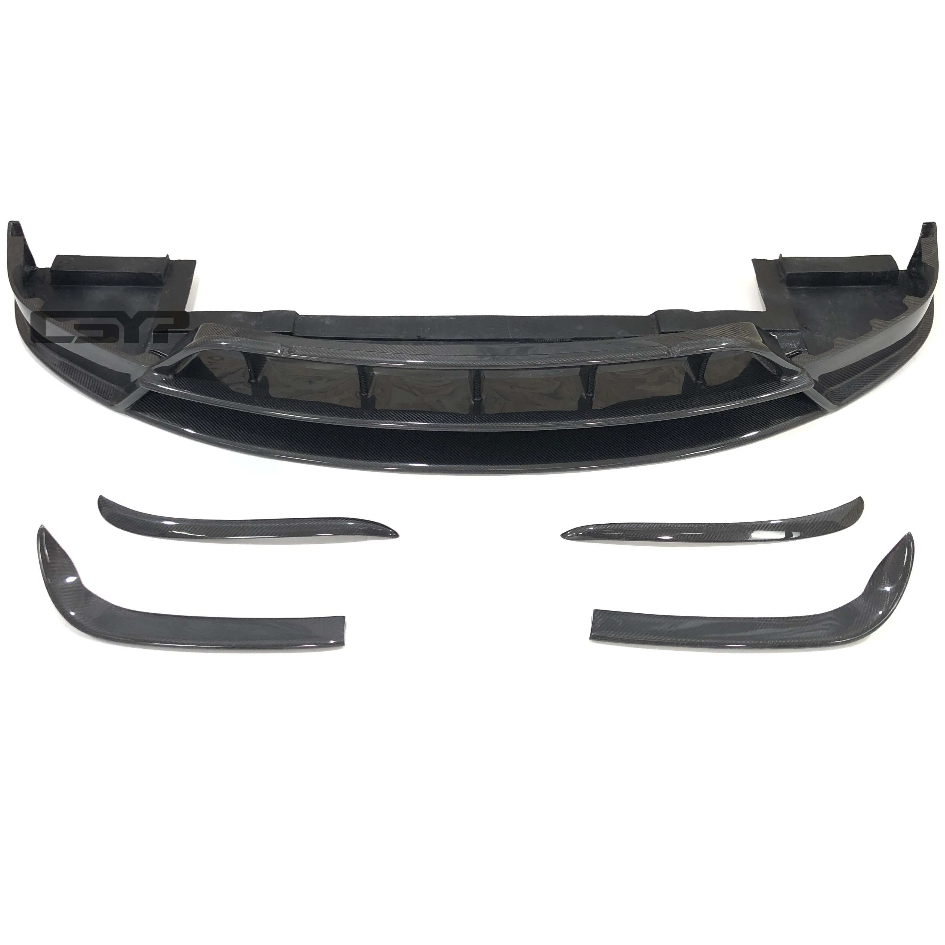 Carbon Black Fiber Front Lip Bumper Tesla Model X Universal Fitment Screw-On Retrofit