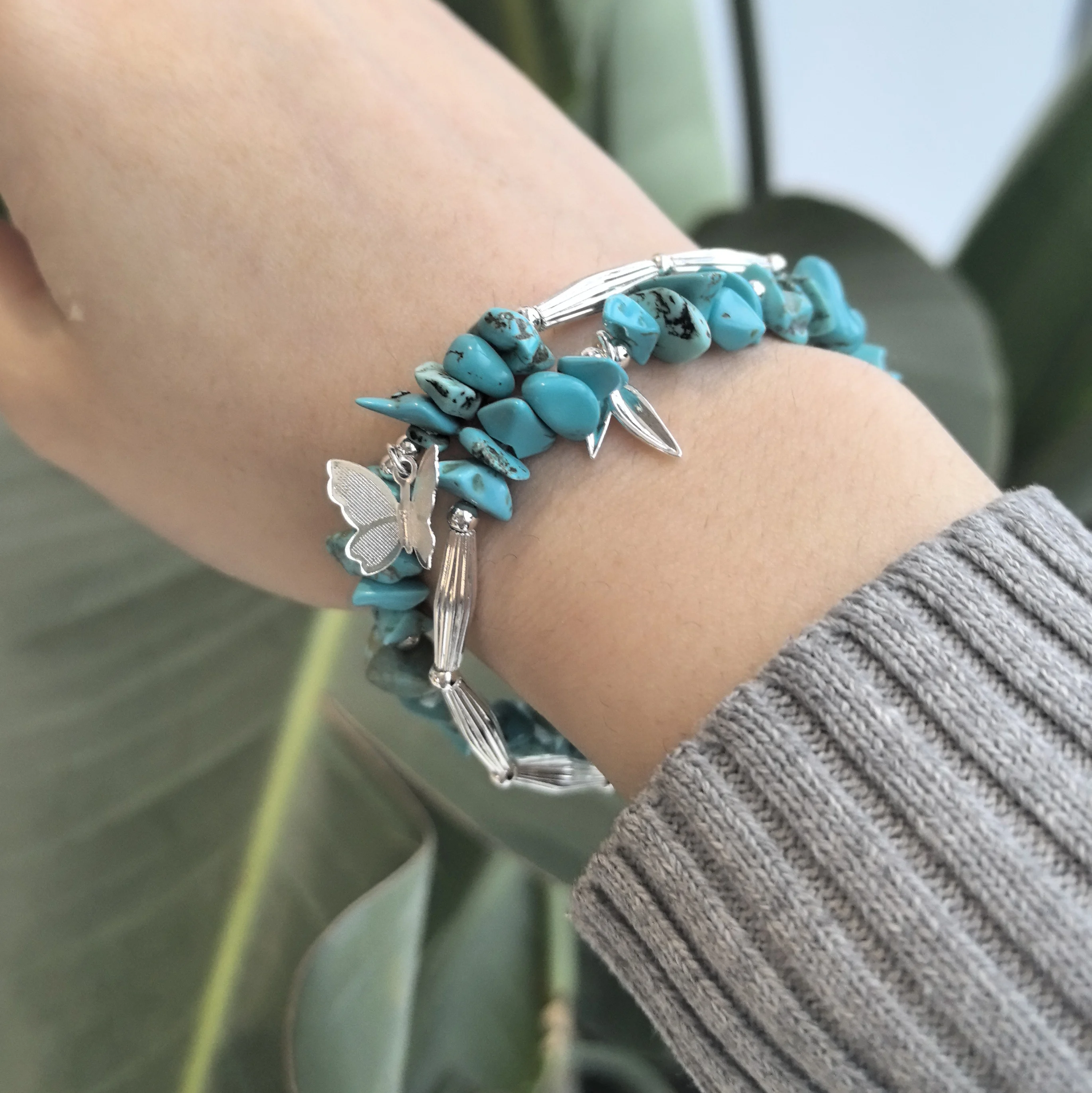 925 Sterling Silber Armband Armreif Einfache Grüne Blatt Elegante Natur Für Frau Mädchen Mode Schmuck Geschenk Dropship Großhandel – Detail 3