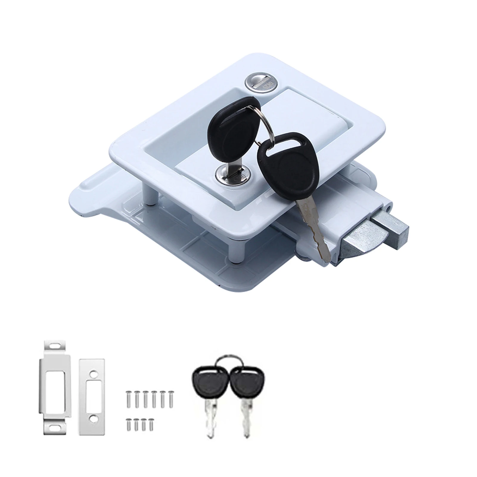 Cerradura de puerta RV, Kit de repuesto de cerradura de pestillo de puerta de entrada de aleación de Zinc para remolque de viaje, campistas, camión, transportador de carga, accesorios para vehículos recreativos