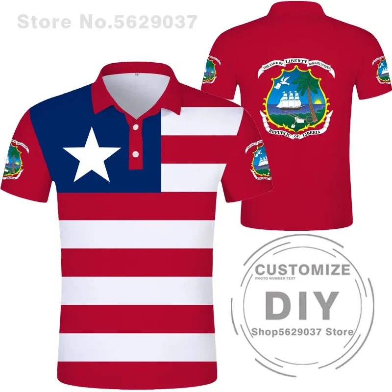 Liberia Polo Shirt Diy Free Custom Made Name Number Lbr Polo Shirt Nation Flag Lr Republic Liberian Country College Logo Clothes