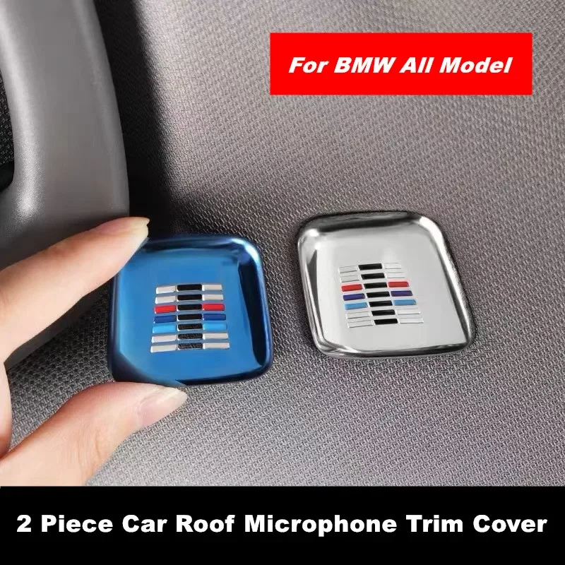 2 Piece Car Interior Roof Speaker Microphone Dustproof Protective Cover Trim For BMW 1 2 3 4 5 6 7 Series X1 X2 X3 X4 X5 X6 X7