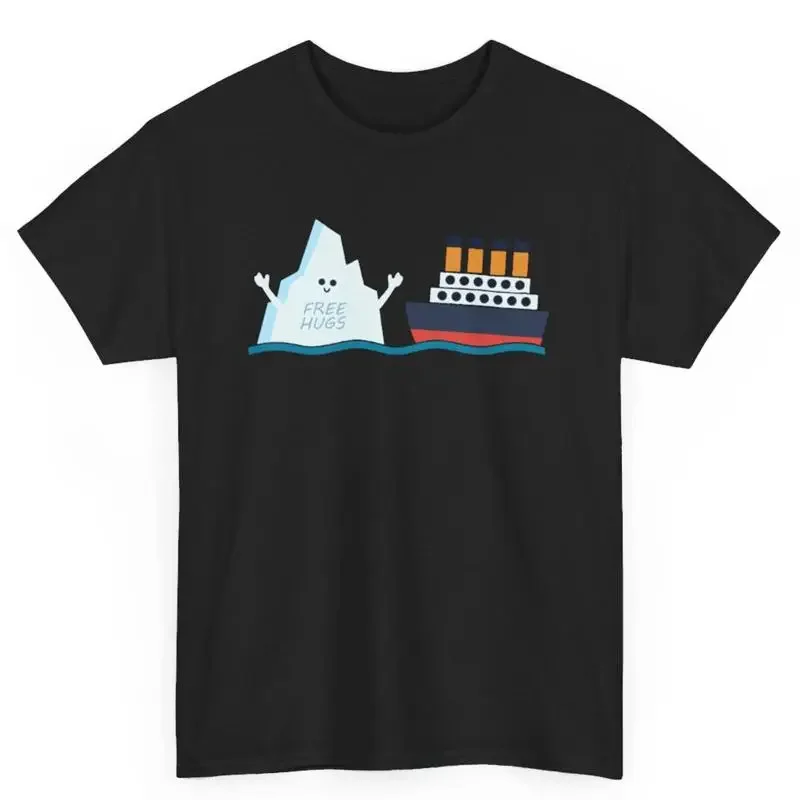 Titanic Funny and Iceberg Free Hug Parody Boys Girls T Shirt