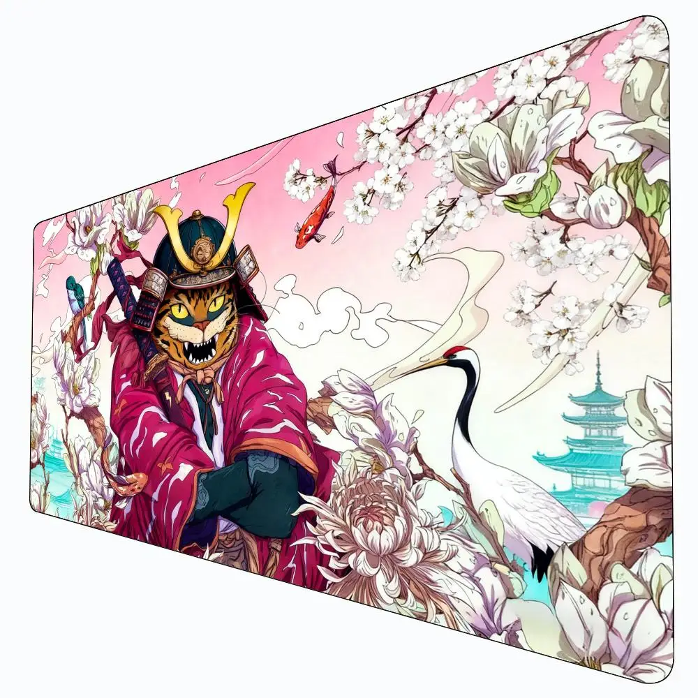 

Японский самурайский кот MTG Playmat Magic Card Battle Mat Нескользящий прочный 35X60 см Командирский игровой коврик Tapete Magic mtg Настольный коврик