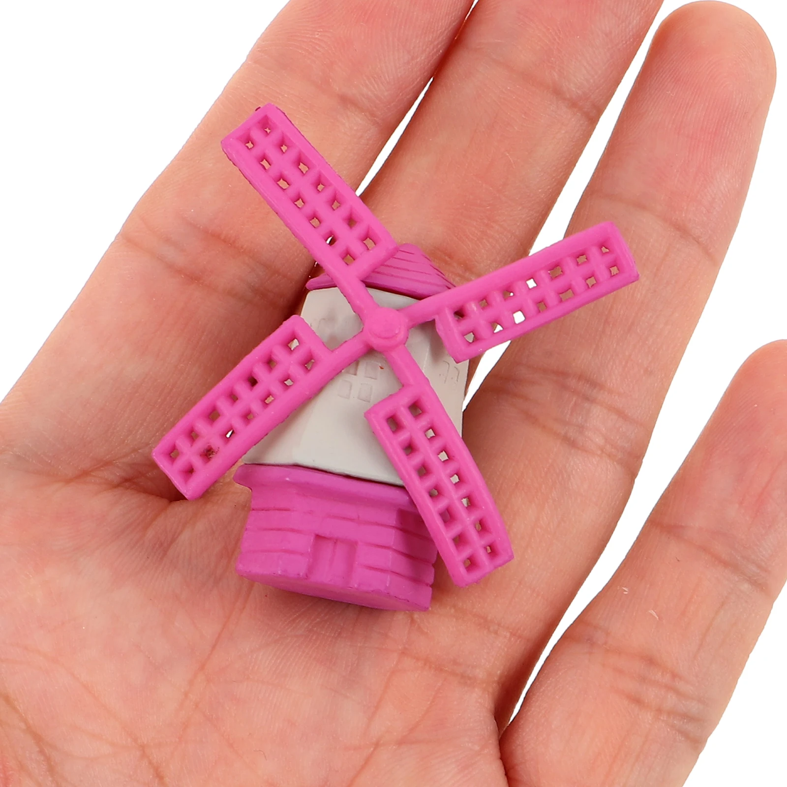 

6pcs Mini Windmill Decor Resin Micro Landscape Garden Ornament Fairy Terrarium Accessories For Bonsai Cake Topper Dollhouse