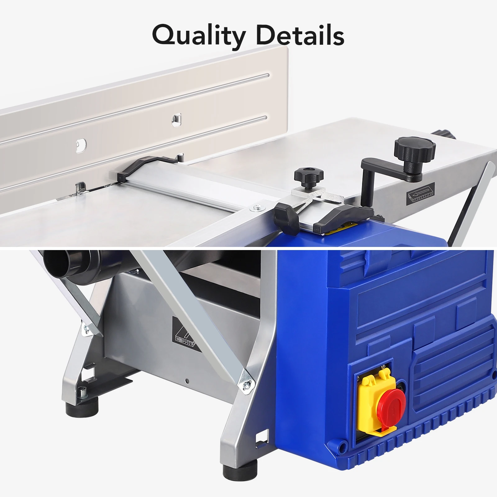 Power Benchtop Planer, 1250W Powerful Benchtop Planer Worktable Thickness Planer with Low Noise for both Hard & Soft Wood