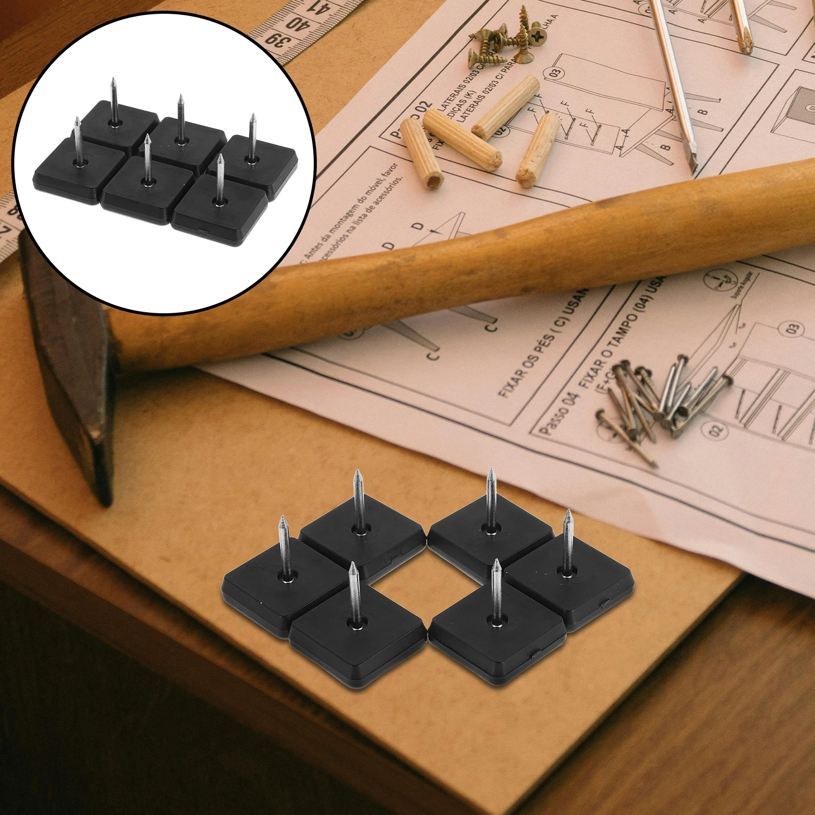 

20pcs Furniture Slip Pad Chair Glides Nail On Sliders for Tile Wood Carpet Floors Protectors Easy Mobility Silent Operation