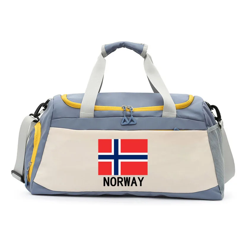 

Gym Bag Norway Flag Printed Fitness Bags Wet Dry Training Men Women Yoga Shoes Shoulder bags Multifunction Work Out Swimming Bag