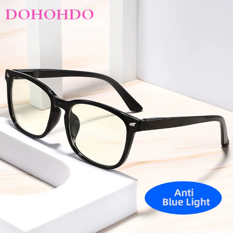 Retro Classic Square Rivet ตกแต่ง Blue Light Blocking แว่นตาผู้หญิงผู้ชายแฟชั่นการออกแบบแบรนด์คอมพิวเตอร์ Eye Protection แว่นตา