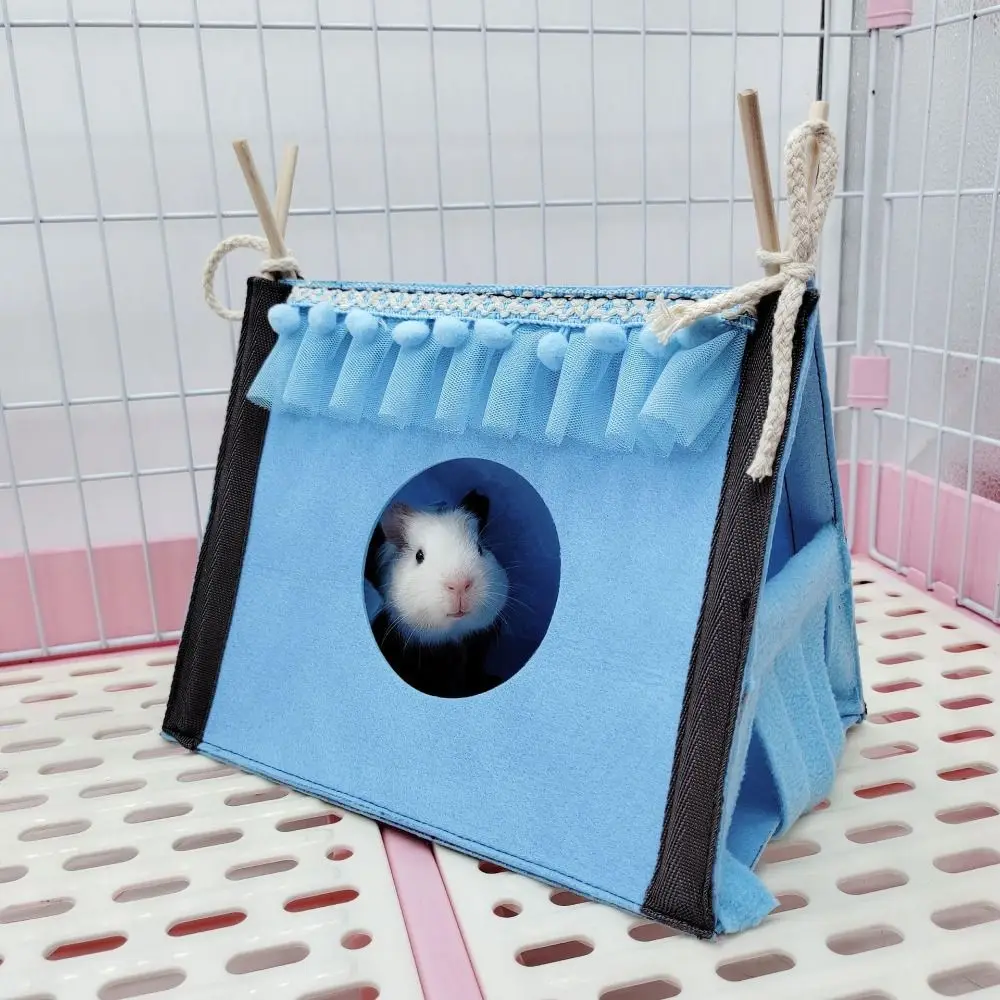 Hamster Corner House Tent Felt Rabbit Tent House Foldable Pink Rabbit Hidden Tent Blue Hamster Nest Corner Hideaway Guinea Pig view 3