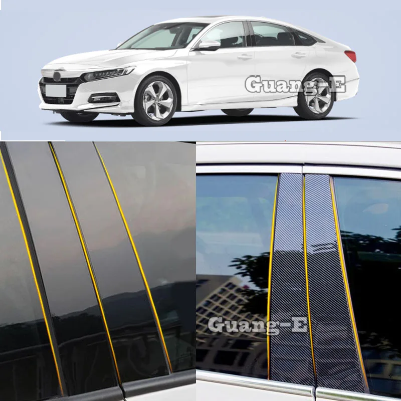 

Car PC Material Pillar Post Cover Door Trim Window Molding Sticker Plate For Honda Accord Sedan 10th 2018 2019 2020 2021-2023