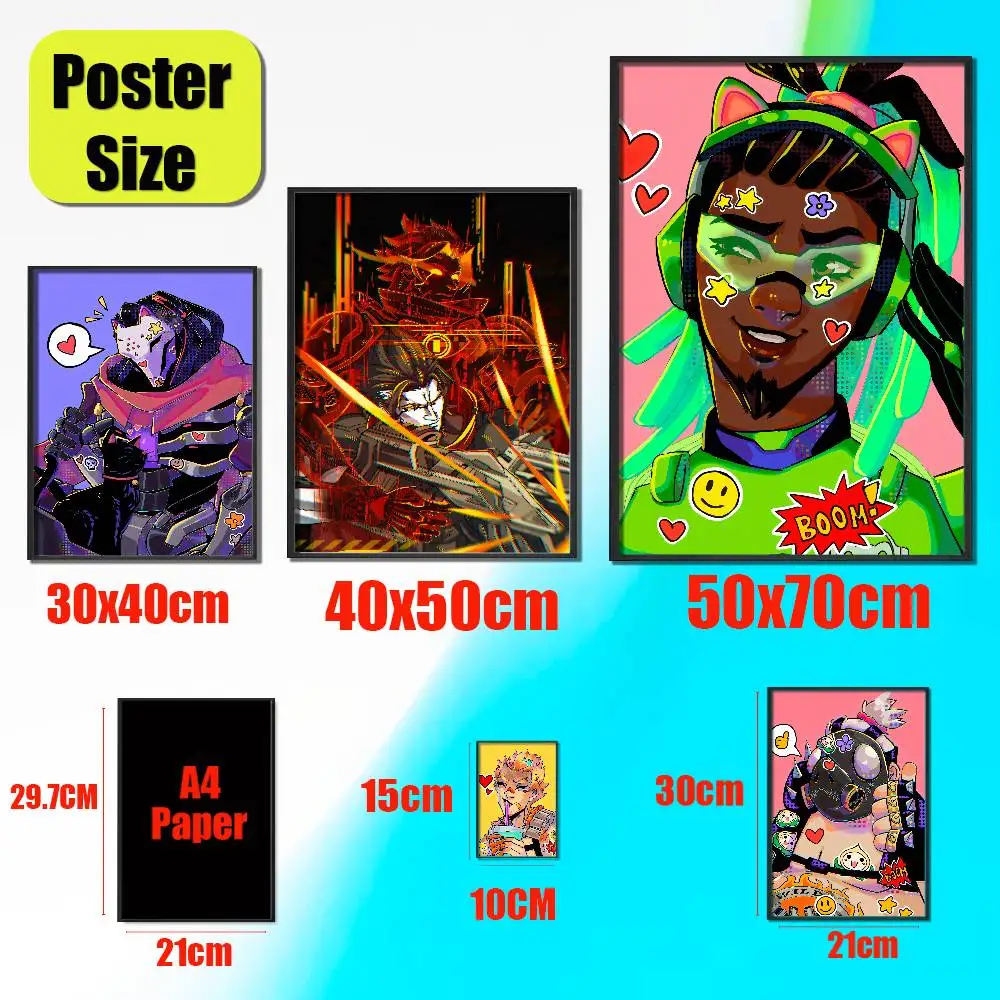 For Overwatch Lucio Emre Ramattra Roadhog Junkrat Poster Cover Sticker Paper Home Decor Custom Self-adhesive Souvenirs Playbill