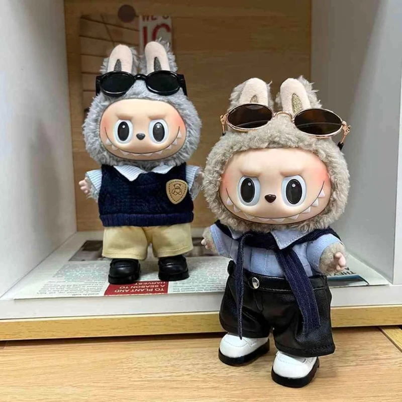 17 سنتيمتر دمية قطيفة صغيرة الزي اكسسوارات لكوريا Kpop Exo Labubu المعبود بدلة سفر سترة الملابس هدية