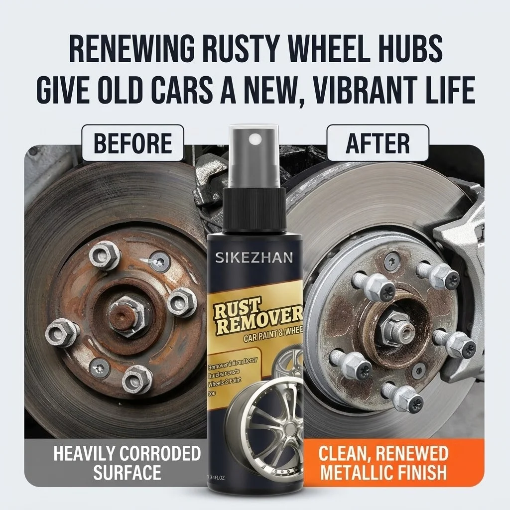 Car Rust Remover Spray Auto Wheel Rim Iron Powder Cleaner Multi Purpose Metal Surface Maintenance Derusting Polish Liquid Agent