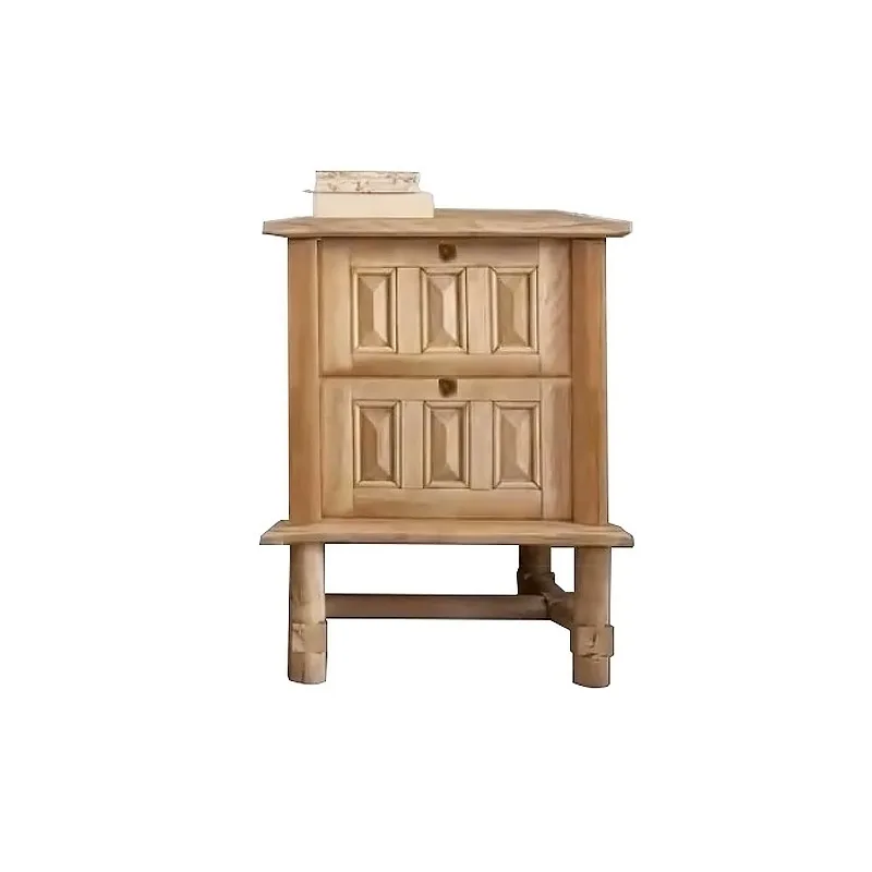 European and American style art solid wood three-dimensional carving living room porch cabinet storage side cabinet log wind TV
