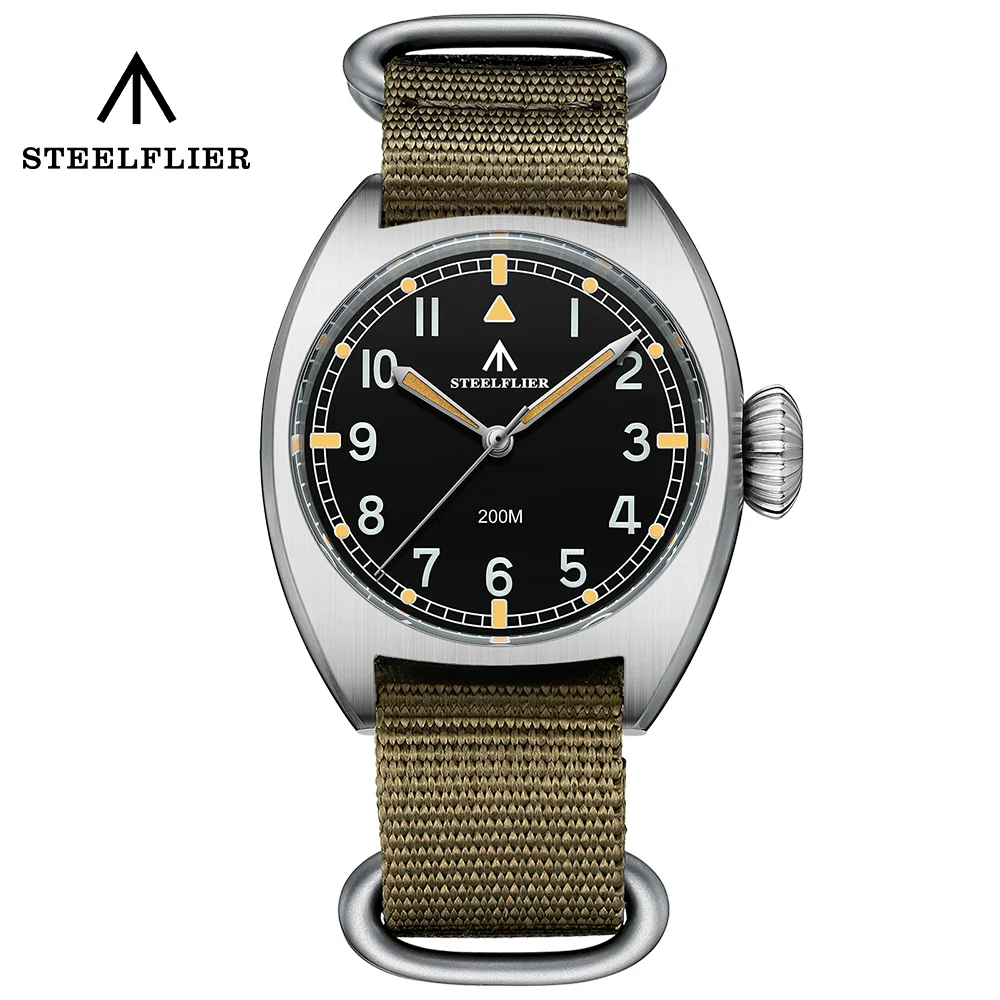 STEELFLIER 公式 36 ミリメートルクォーツ時計高級 SF745 スイス発光 