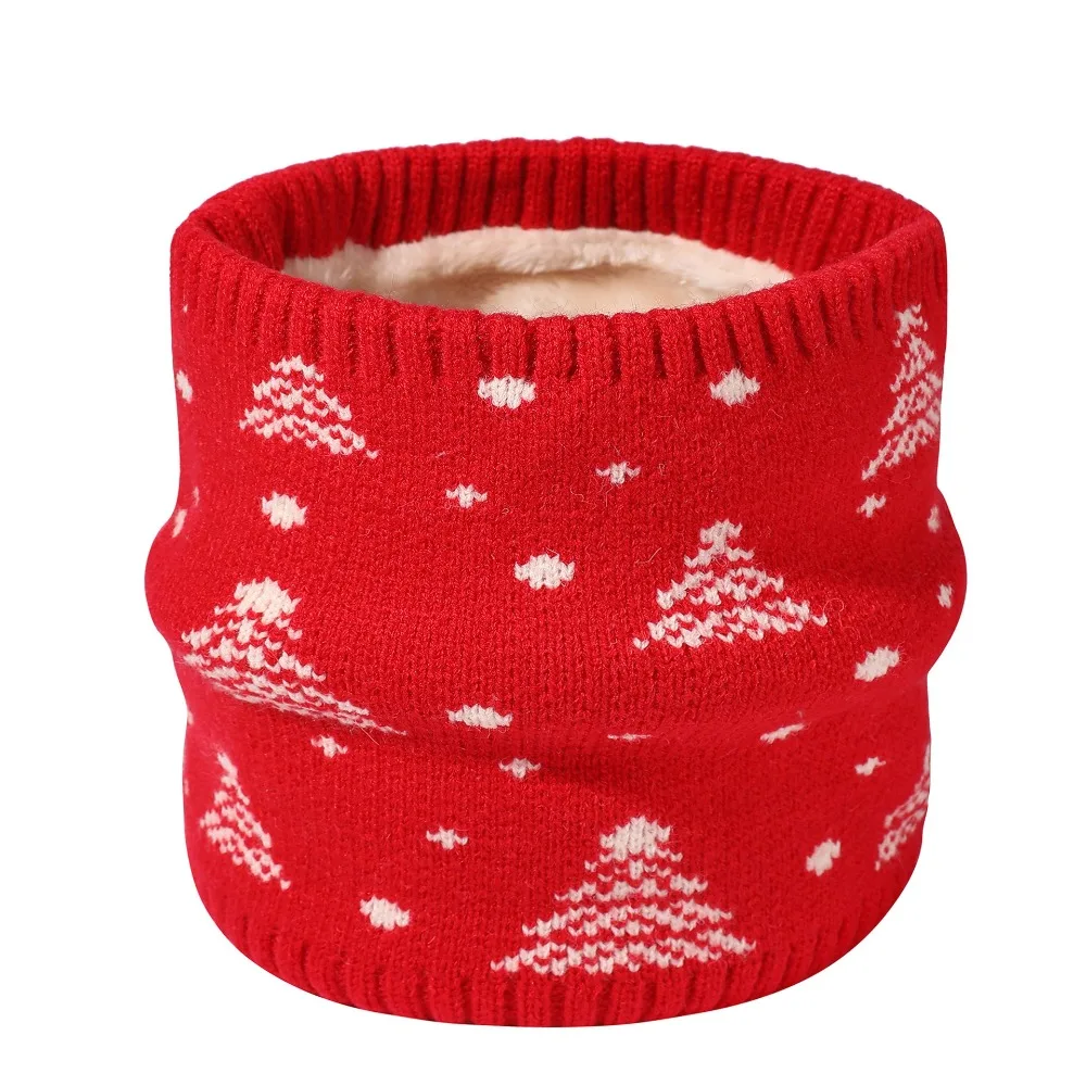 Trendy Christmas gift Neck Warmer Thickened Lining Soft Knitted Neck Scarves Winter Keep Warm Skating Running Cold-proof Collar