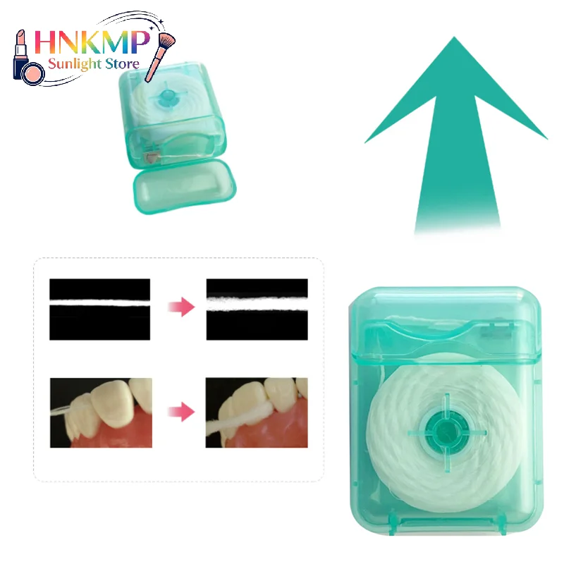 50M Water Expanding Dental Floss Roll Fluffy Soft Floss Oral Cleaning Tool For Adults Home Use Interdental Teeth Care