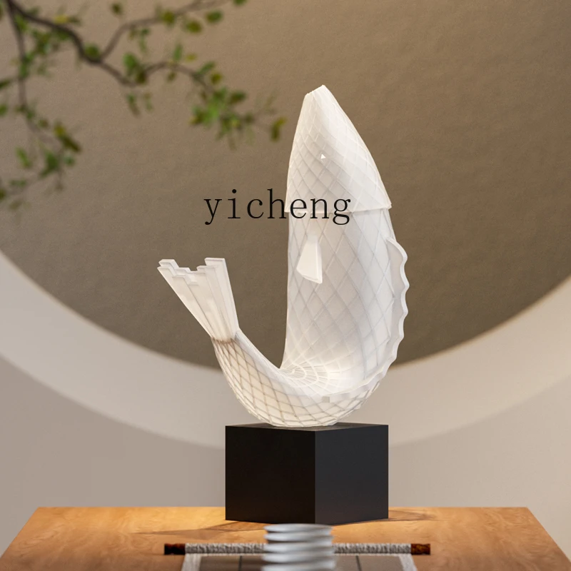 

ZK sculpture big fish art ornament floor-to-ceiling large high-end living room entrance hotel lobby decoration