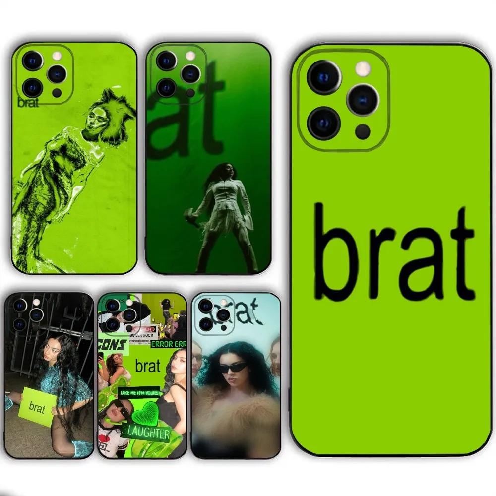 Singer C-Charli XCX BRAT   Phone Case  For IPHONE 15,13,14,12,Mini ,11, Xr, X ,Xs Pro Max 8, 7 Plus Back Cover