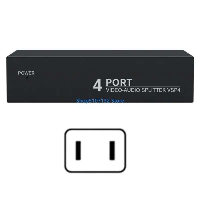87HD Metal Case AV Distribution Box AV Splitter 4 Outputs Seamlessly Multiple Devices Sync for Professional Auditory Editing