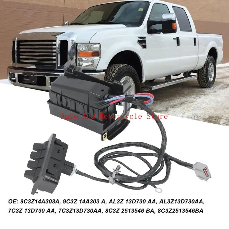 

Auxiliary Upfitter Switch Panel with Harness Wiring for F150 F250 F350 F450 F550 F750 AL3Z13D730AA BC3Z14A303B