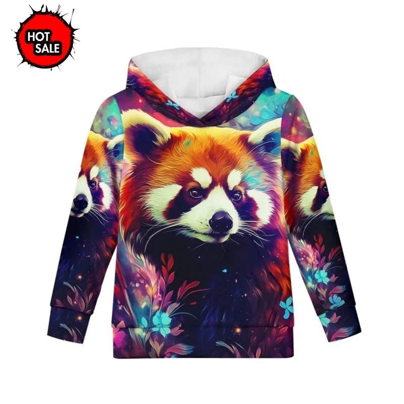 Colourful Animal Shark Graphic 3D Printed Hoodie For Men Chilren Clothing Cool Raccoon Pattern Long Sleeve Pullover Sweatshirts